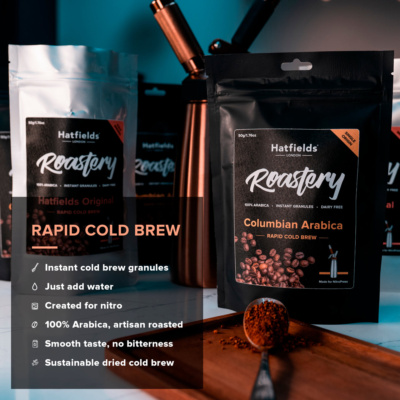 Hatfields Rapid Cold Brew Coffee - Columbia Arabica (Single Origin) 50g/1.75 oz